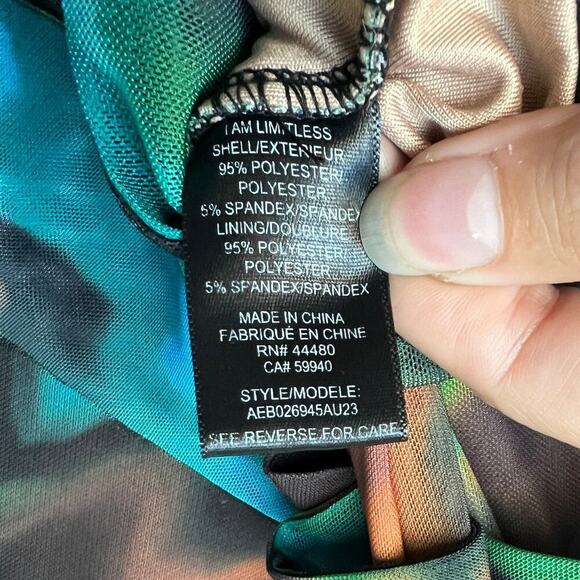 AFRM Harra Cascading Ruffle Mesh Mini Skirt in Water Wave Size M - Picture 6 of 6